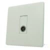 Single Isolated TV | Coaxial Socket : White Trim Textured White TV Socket