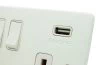 Textured White Plug Socket with USB Charging - 1