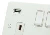 Textured White Plug Socket with USB Charging - 2