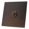 Seamless Satin Brass Time Lag Staircase Switch Combination - 2
