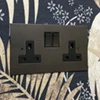 Ultra Square Cocoa Bronze Switched Plug Socket - 2