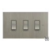 3 Gang Combination 1 x 20amp Intermediate Switch + 2 x 20amp 2 Way Light Switch : White Trim 