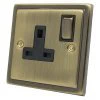 Victorian Antique Brass Switched Plug Socket - 2