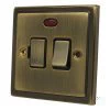 Victorian Antique Brass Switched Fused Spur - 1