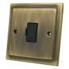 Fused outlet not switched Victorian Antique Brass Unswitched Fused Spur