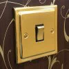 Victorian Polished Brass Light Switch - 1