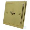 1 Gang 2 Way Toggle Light Switch Victorian Polished Brass Toggle (Dolly) Switch