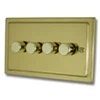 Victorian Polished Brass LED Dimmer and Push Light Switch Combination - 2