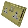 Victorian Polished Brass Switched Plug Socket - 2