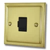 Fused outlet not switched : Metal Rockers | Black Trim Victorian Polished Brass Unswitched Fused Spur