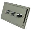 Victorian Polished Chrome Push Intermediate Switch and Push Light Switch Combination - 1