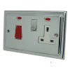 Cooker Control - 45 Amp Double Pole Switch with 13 Amp Plug Socket - White Trim