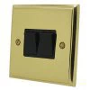 2 Gang 2 Way 6 Amp Switches : Black Trim Victorian Premier Polished Brass Light Switch