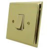 1 Gang Intermediate Light Switch : White Trim Victorian Premier Plus Polished Brass (Cast) Intermediate Light Switch