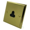 2 Amp Round Pin Unswitched Socket : Black Trim Victorian Premier Plus Polished Brass (Cast) Round Pin Unswitched Socket (For Lighting)