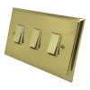 Victorian Premier Plus Polished Brass (Cast) Intermediate Switch and Light Switch Combination - 1