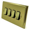 Victorian Premier Plus Polished Brass (Cast) Light Switch - 3