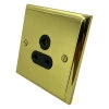 Victorian Premier Plus Polished Brass (Cast) Round Pin Unswitched Socket (For Lighting) - 1
