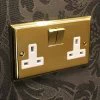 Victorian Premier Plus Polished Brass (Cast) Switched Plug Socket - 2