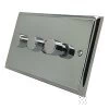 Victorian Premier Plus Polished Chrome (Cast) LED Dimmer and Push Light Switch Combination - 1