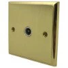 Single Isolated TV | Coaxial Socket : White Trim Victorian Premier Polished Brass TV Socket