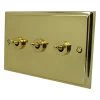 Victorian Premier Polished Brass Toggle (Dolly) Switch - 2