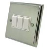 3 Gang 2 Way 6 Amp Switches - Single Plate : White Trim