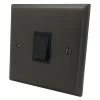 1 Gang 2 Way 6 Amp Switch : Black Trim Victorian Premier Silk Bronze Light Switch