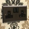 Victorian Premier Silk Bronze Switched Plug Socket - 1