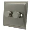 Victorian Satin Nickel Push Intermediate Switch and Push Light Switch Combination - 1