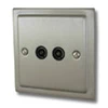 Twin Non Isolated TV | Coaxial Socket : Black Trim