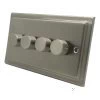 Victorian Satin Nickel LED Dimmer and Push Light Switch Combination - 3
