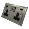 Victorian Satin Nickel Plug Socket with USB Charging - 2