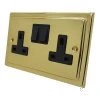 Victorian Classic Polished Brass Switched Plug Socket - 1