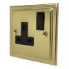 Victorian Classic Polished Brass Switched Plug Socket - 2