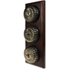 Vintage Dome (Metal) Fluted Antique Brass - Dark Oak Intermediate Switch and Light Switch Combination - 3