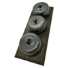 3 Old Bronze Dome Switches on Vertical Wooden Pattress