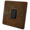 1 Gang Intermediate Switch - Black Flat Vintage Rust Intermediate Light Switch