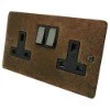 Flat Vintage Rust Switched Plug Socket - 2