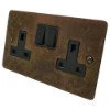 Flat Vintage Rust Switched Plug Socket - 1