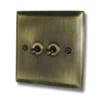 Vogue Antique Brass Toggle (Dolly) Switch - 1