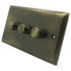 Vogue Antique Brass LED Dimmer and Push Light Switch Combination - 1