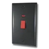 Double Plate - 1 Gang - Used for shower and cooker circuits. Switches both live and neutral poles