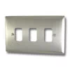 3 Gang Grid Plate Vogue Grid Satin Stainless Grid Plates