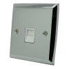 1 Gang - Single telephone extension point : White Trim Vogue Polished Chrome Telephone Extension Socket