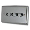 Vogue Polished Chrome LED Dimmer and Push Light Switch Combination - 2