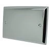 2 Gang - Double sized plain backing off plate : White Trim Vogue Polished Chrome Blank Plate
