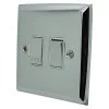 Without Neon - Fused outlet with on | off switch : White Trim Vogue Polished Chrome Switched Fused Spur