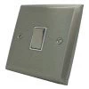 1 Gang 2 Way Light Switch : White Trim Vogue Satin Stainless Light Switch