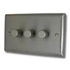 Vogue Satin Stainless Push Intermediate Switch and Push Light Switch Combination - 1